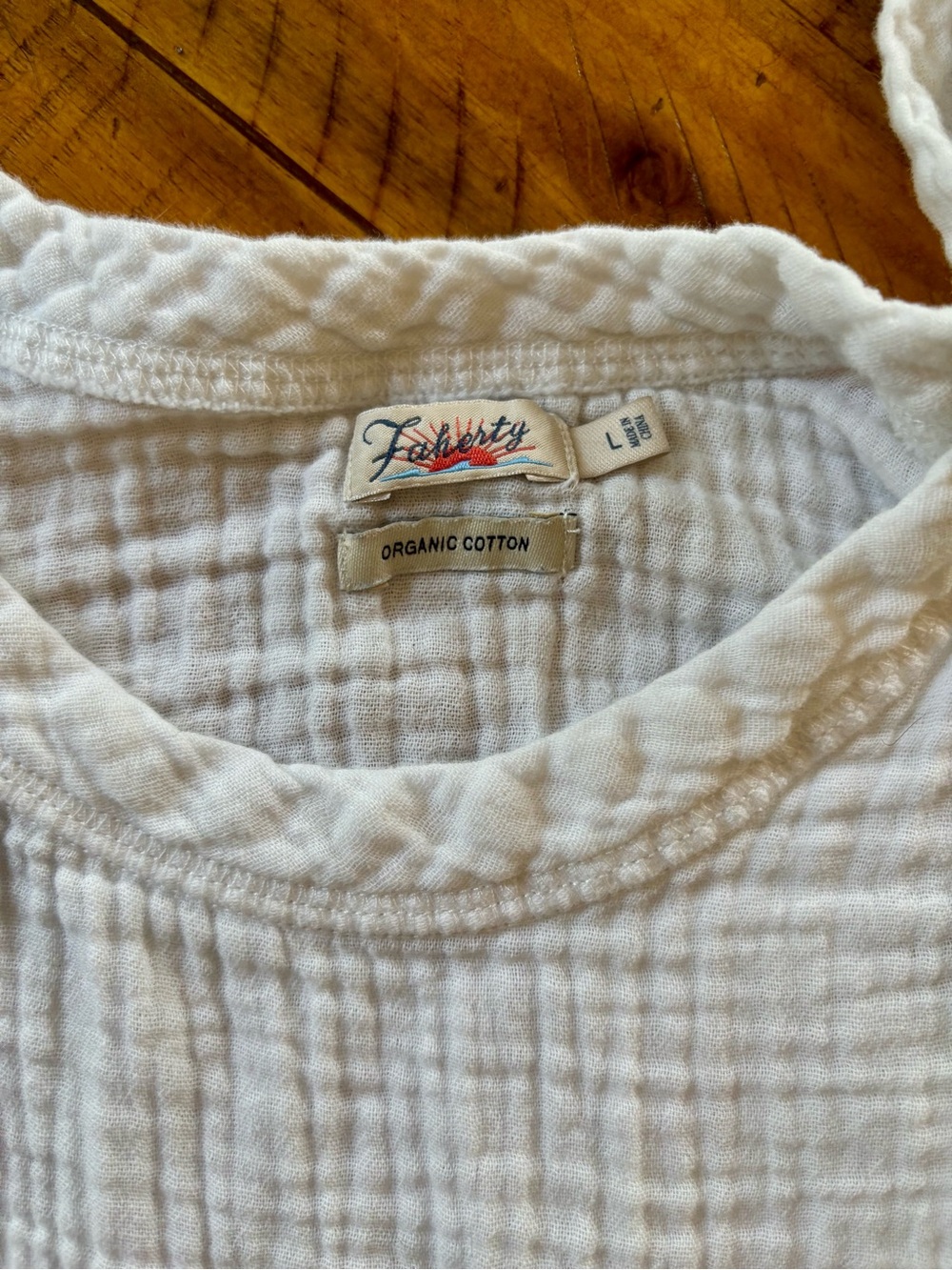 Faherty organic cotton gauze scoop neck tank - L - Picture 8 of 9